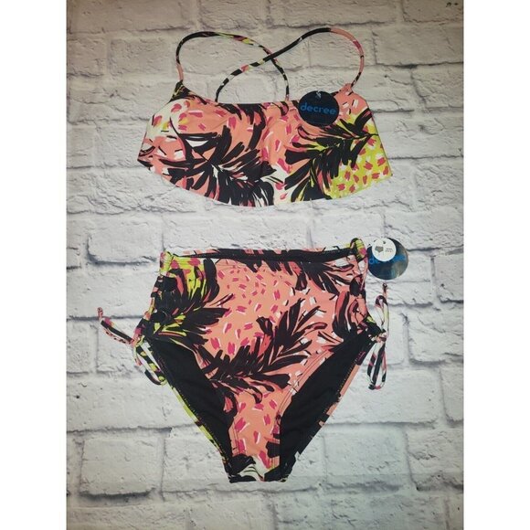 NWT Decree High Waist 2 Piece Swimsuit Bikini Jrs Size Small - Picture 1 of 3